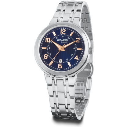 Reloj de Mujer Elegante caja acero esfera azul 5 A tm brazalete acero