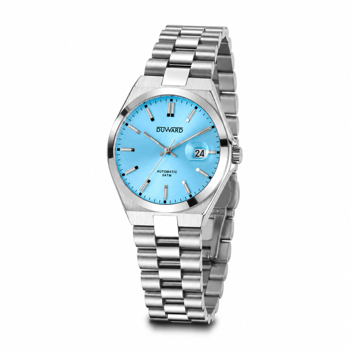 Reloj automático de mujer caja y armis acero esfer a azul