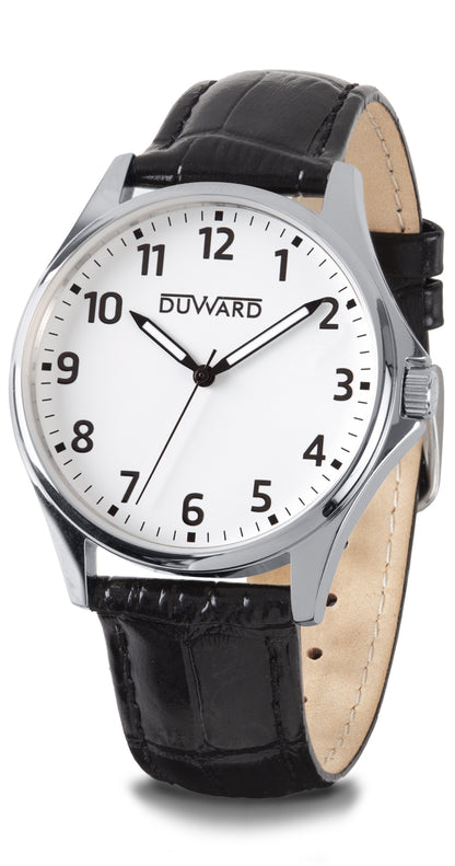 Cab.Correa piel 20mm marrÇün.Caja acero.3agu.Blanca