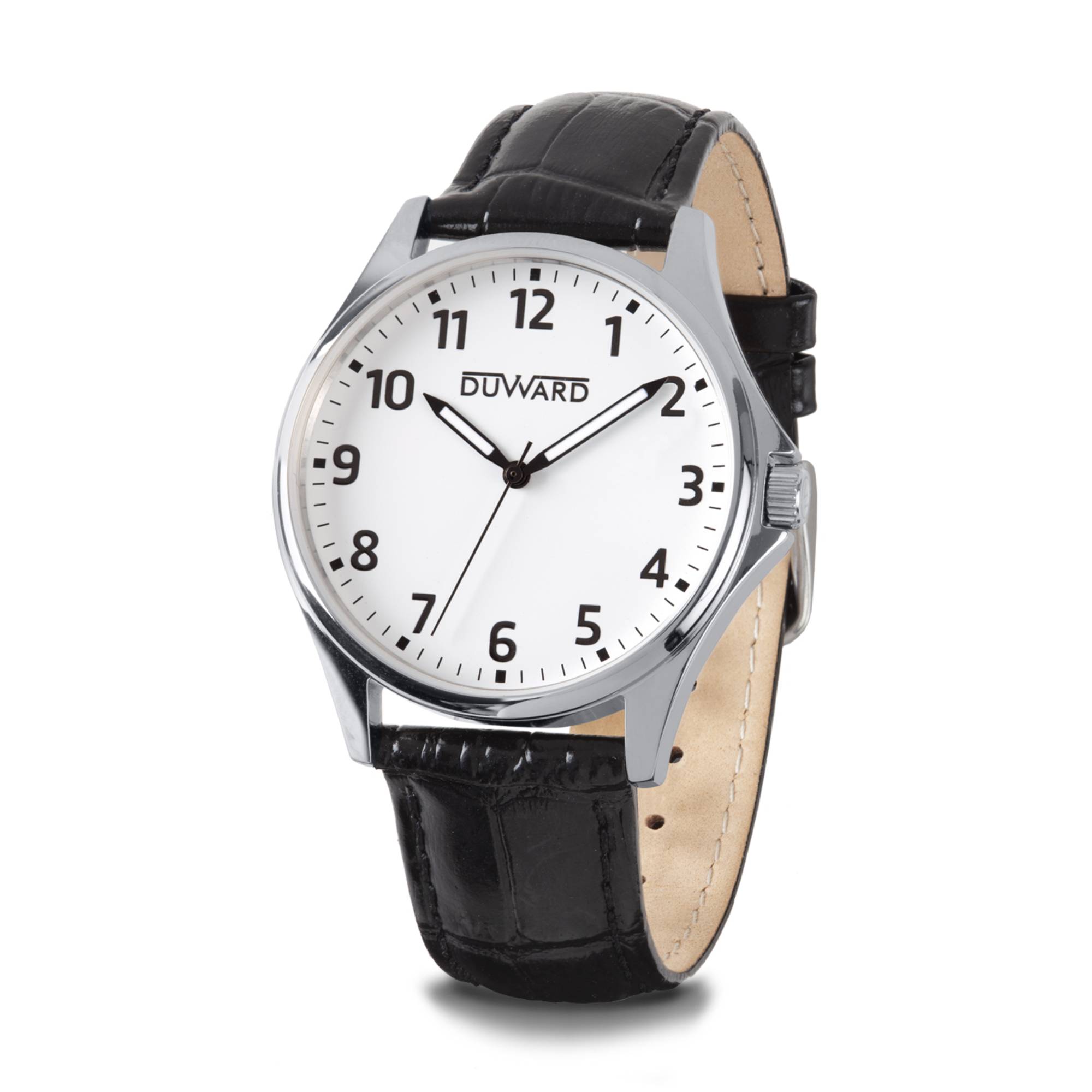 Cab.Correa piel 20mm marrÇün.Caja acero.3agu.Blanca