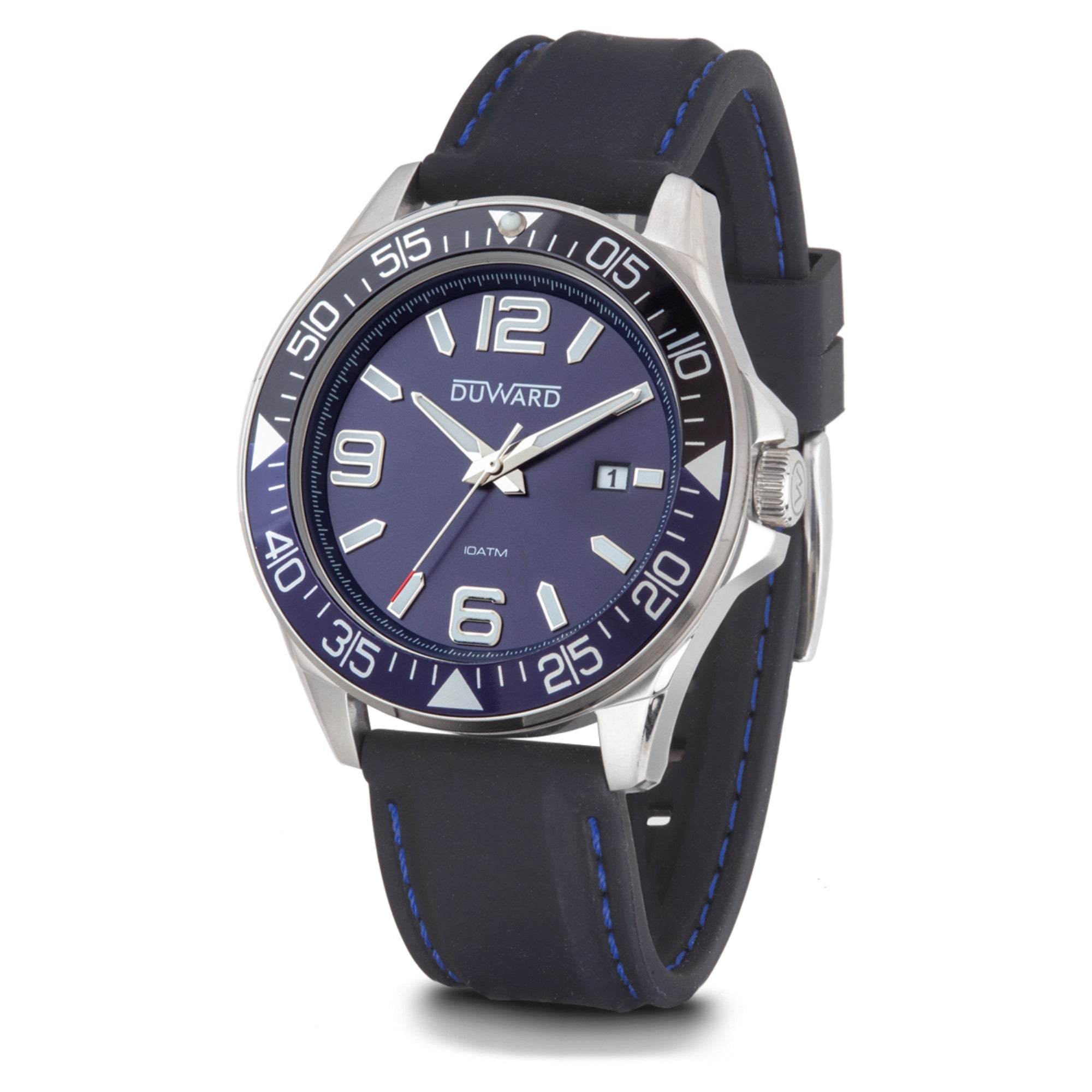 Reloj Hombre Deportivo caja acero esfera azul 10 A tm correa silicona