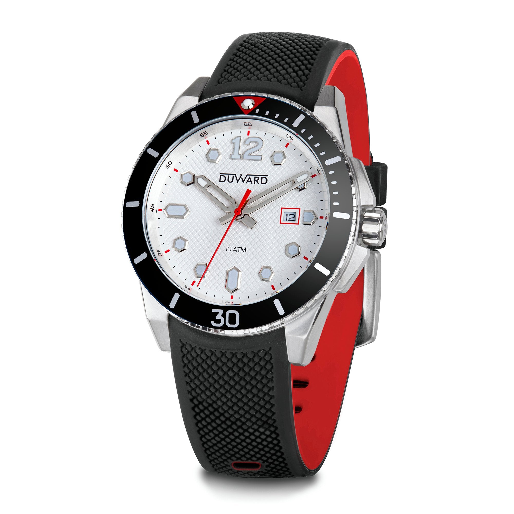 Reloj de hombre correa silicona negra y esfera  plata  y caja acero bisel negro