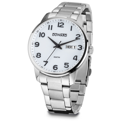 Cab.Correa piel 20mm marrÇün.Caja acero.3agu.Blanca