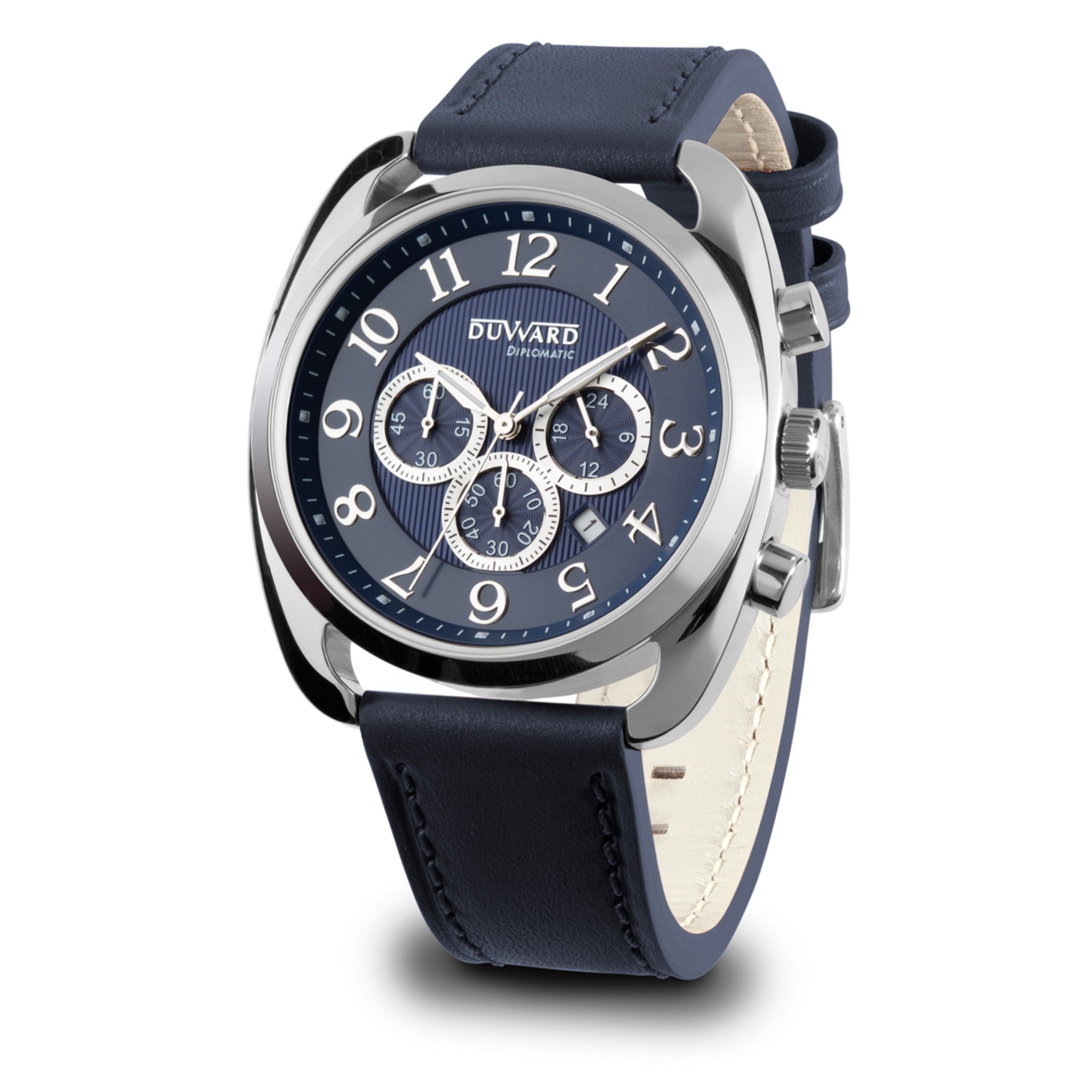 Reloj Hombre Deportivo Cronógrafo caja acero esfera azul 10 Atm