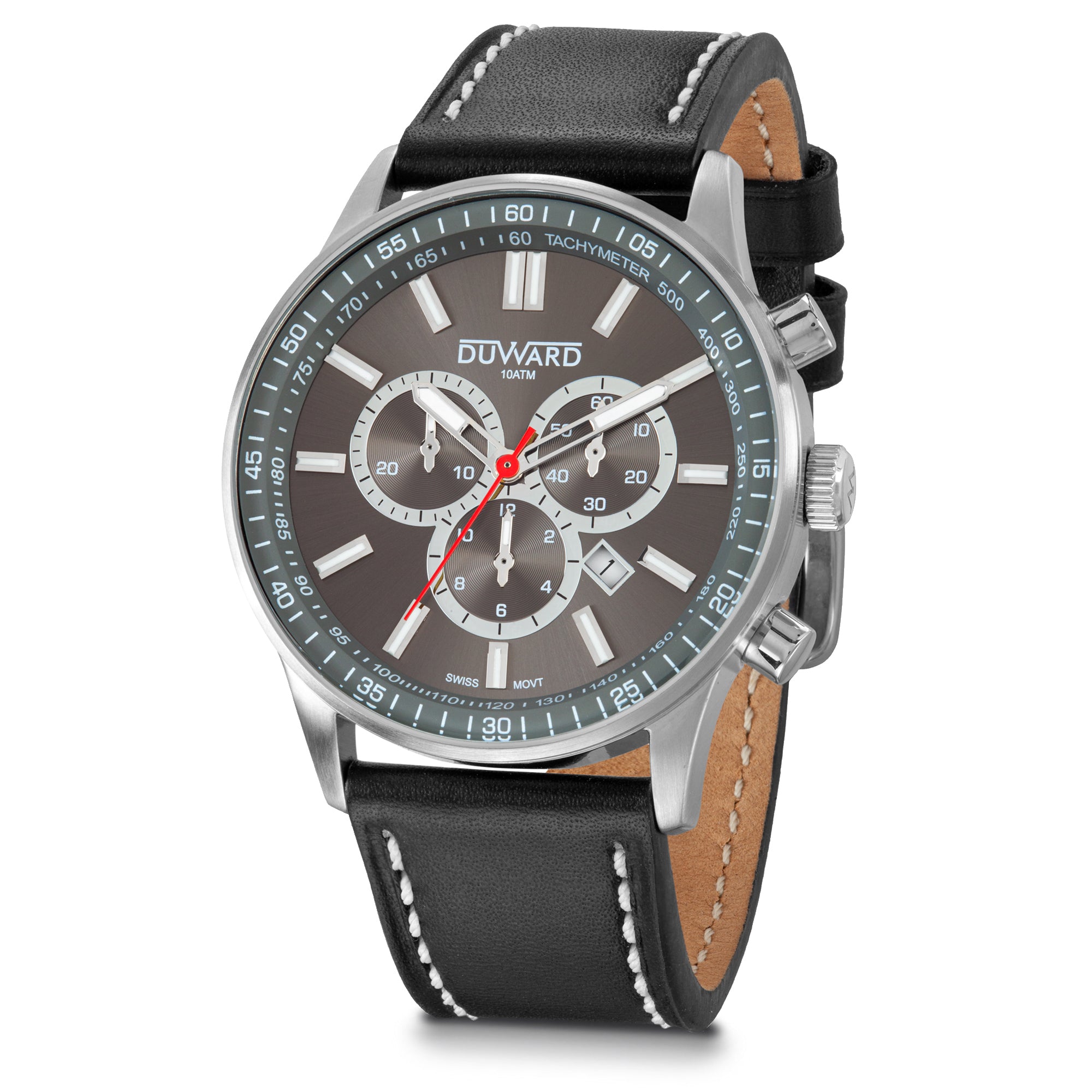 Reloj de hombre DUWARD Aquastar caja de acero cronografo con movimiento suizo 10 atm