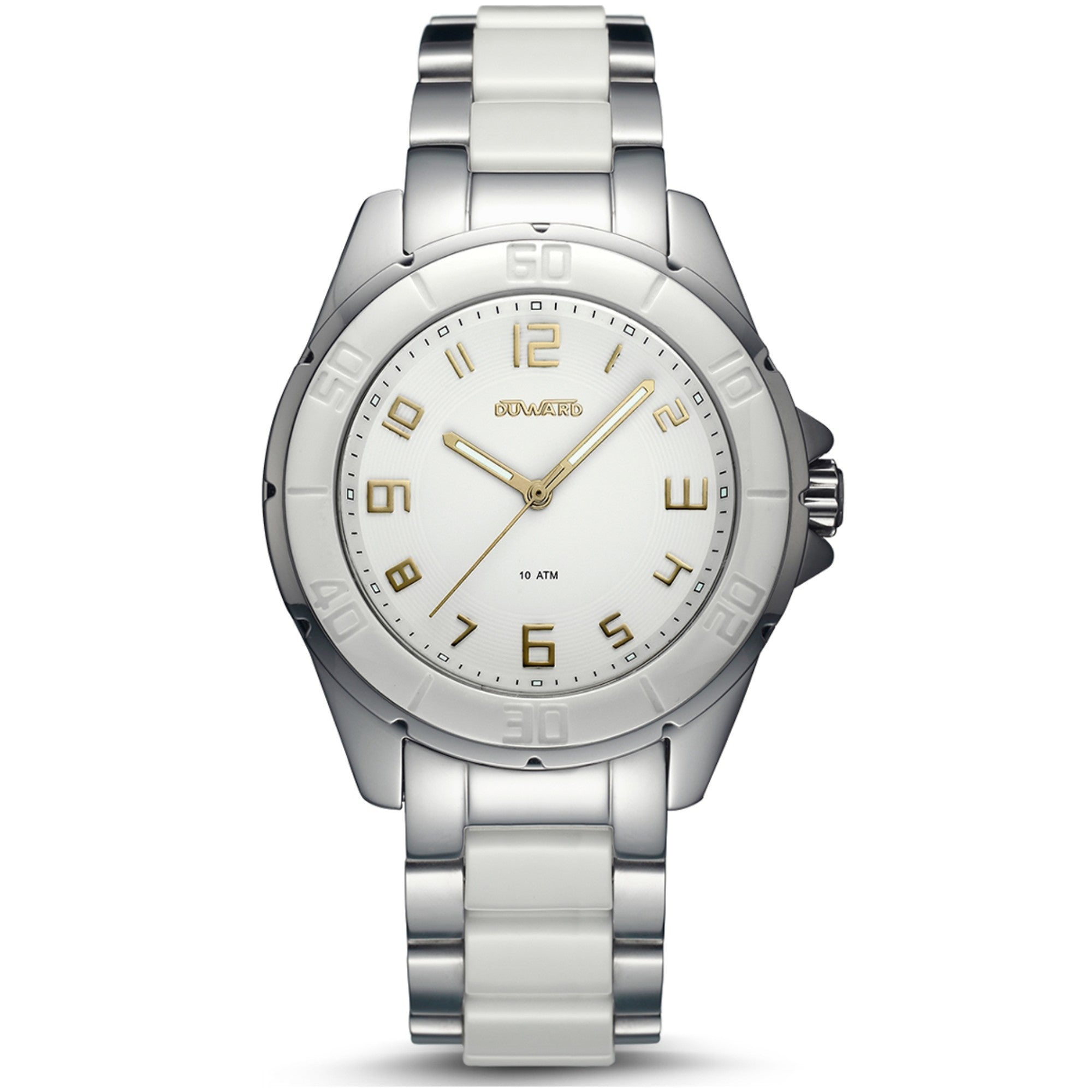 Reloj de Hombre Elegante caja acero/ceramica esfera blanca 10 Atm