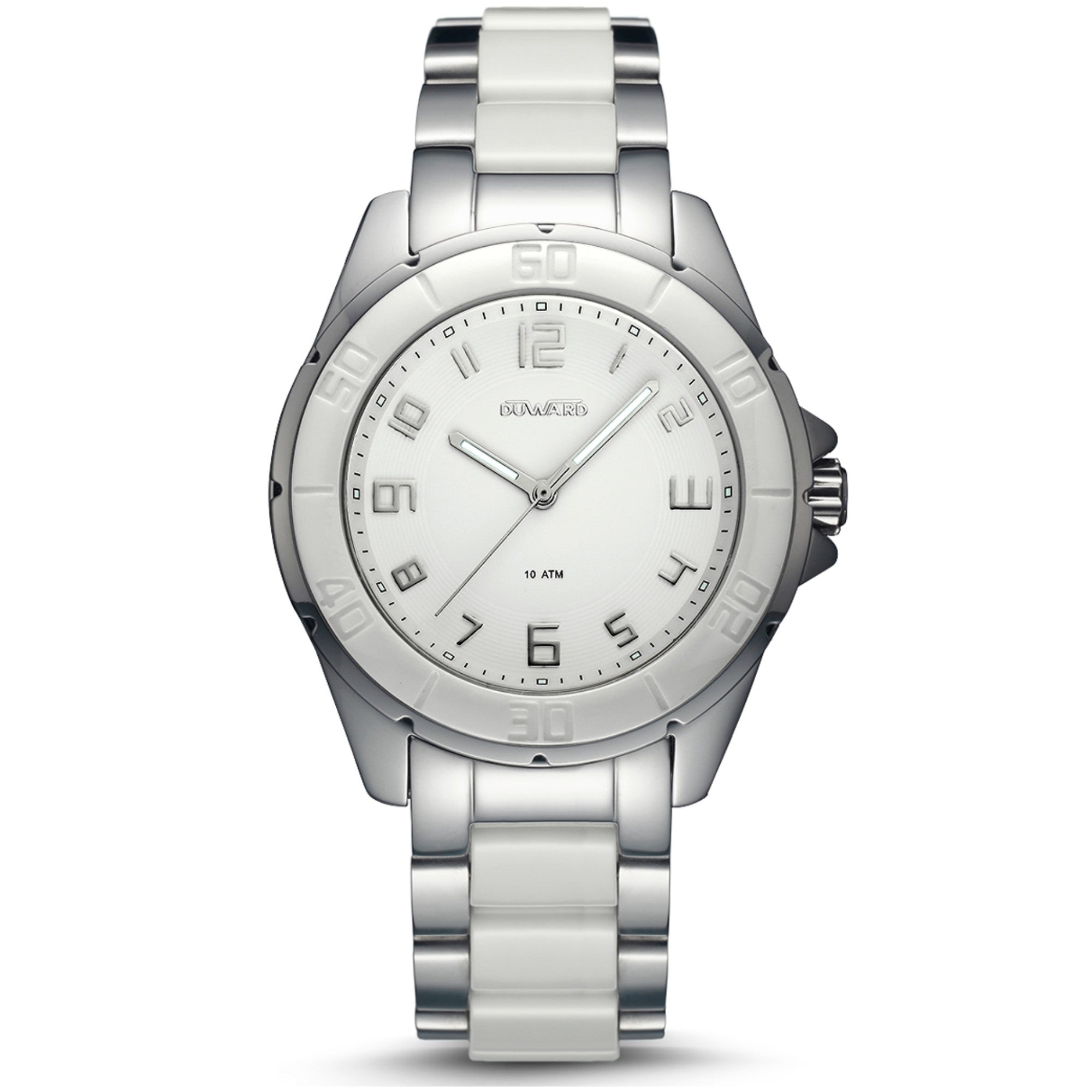 Reloj de Hombre Elegante caja acero/ceramica esfera blanca 10 Atm