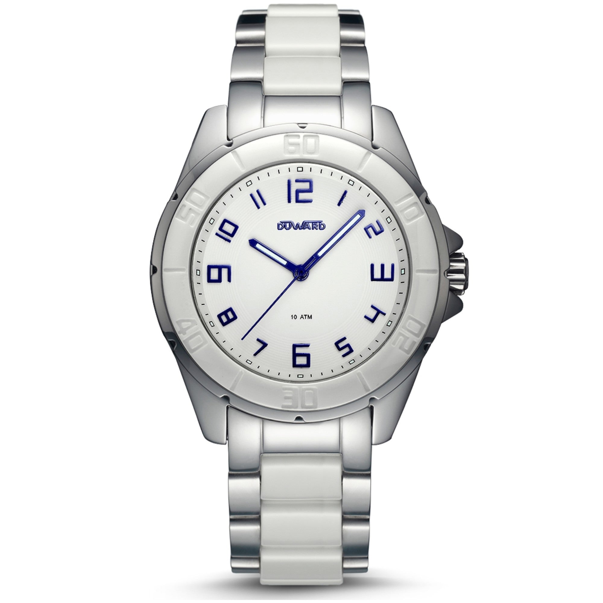 Reloj de Hombre Elegante caja acero/ceramica esfera blanca 10 Atm
