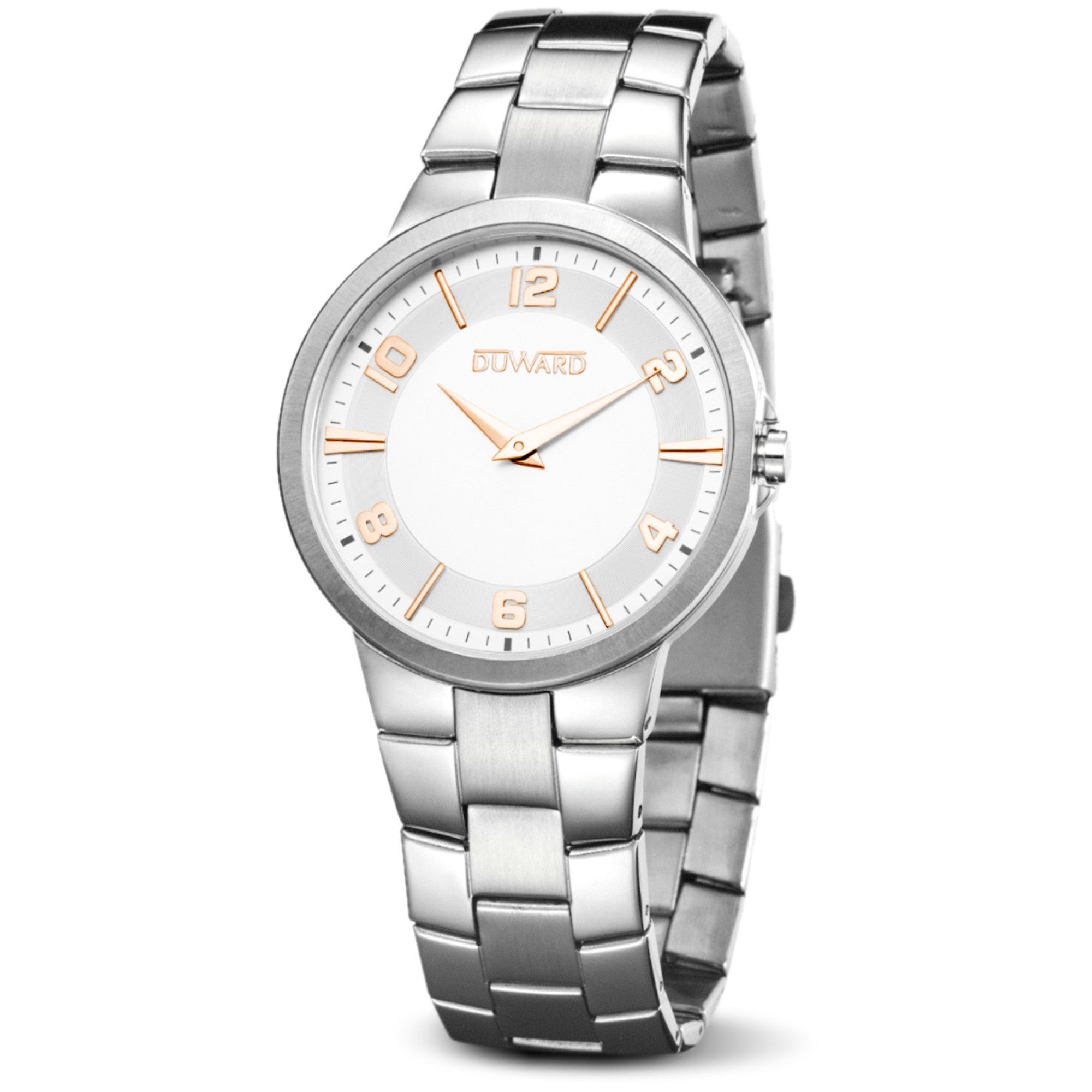 Reloj de Hombre Elegante caja acero esfera plata brazalete acero