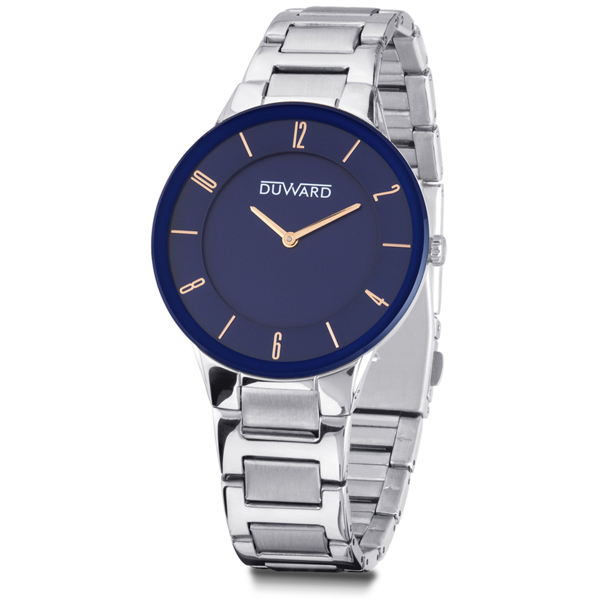 Reloj de hombre extraplano de acero e bisel de cristal