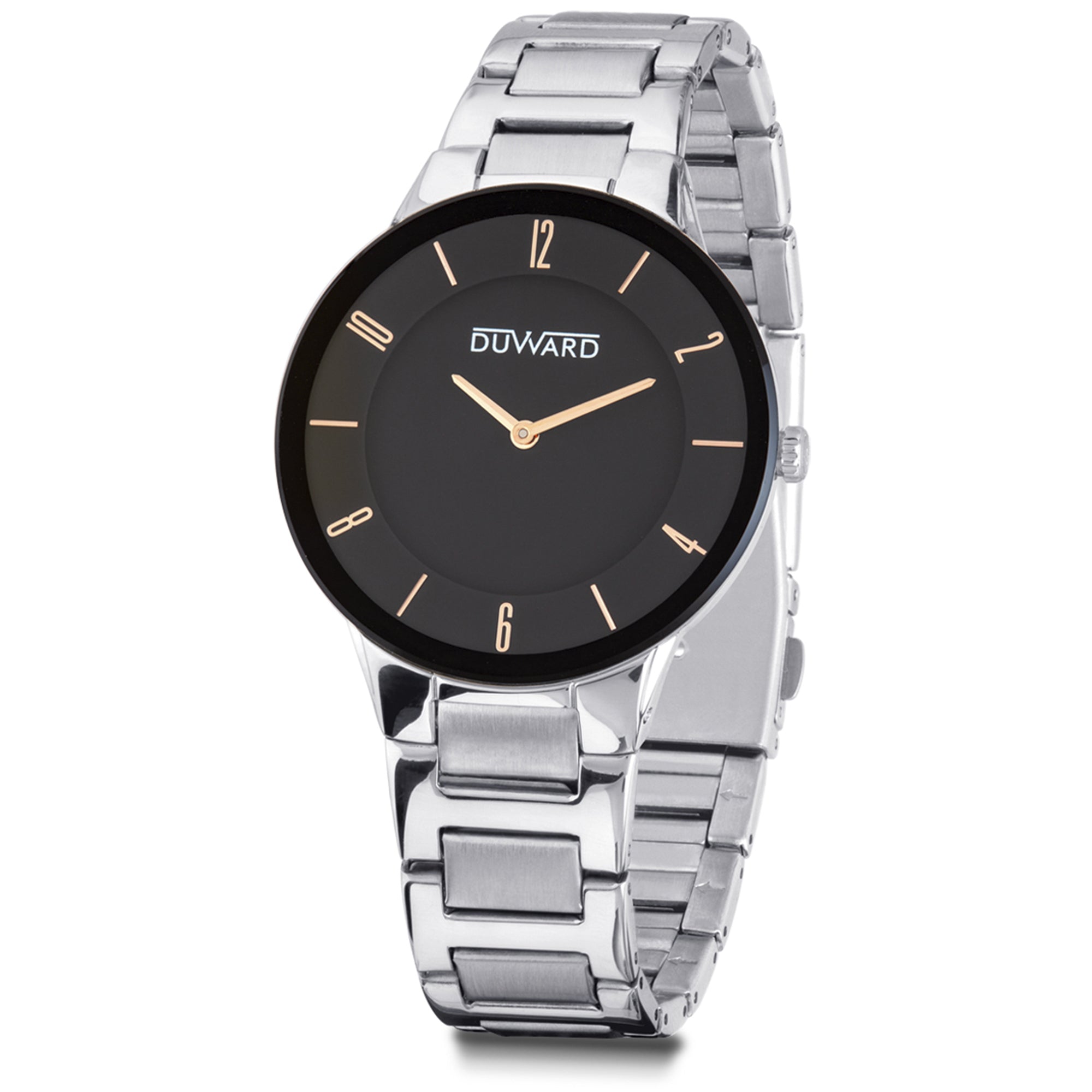 Reloj de hombre extraplano de acero e bisel de cristal