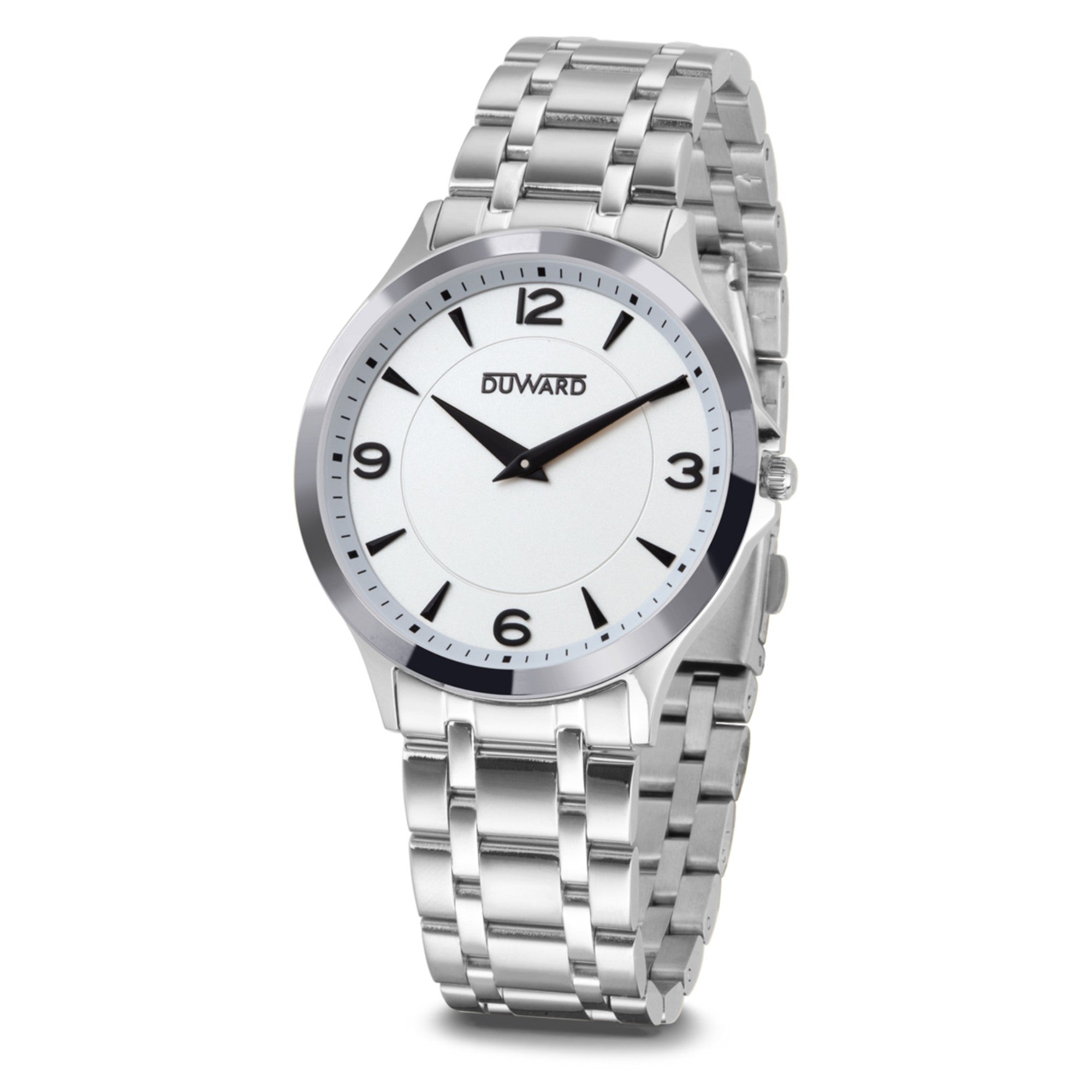 Reloj de Hombre Elegante caja acero esfera blanca 5 Atm
