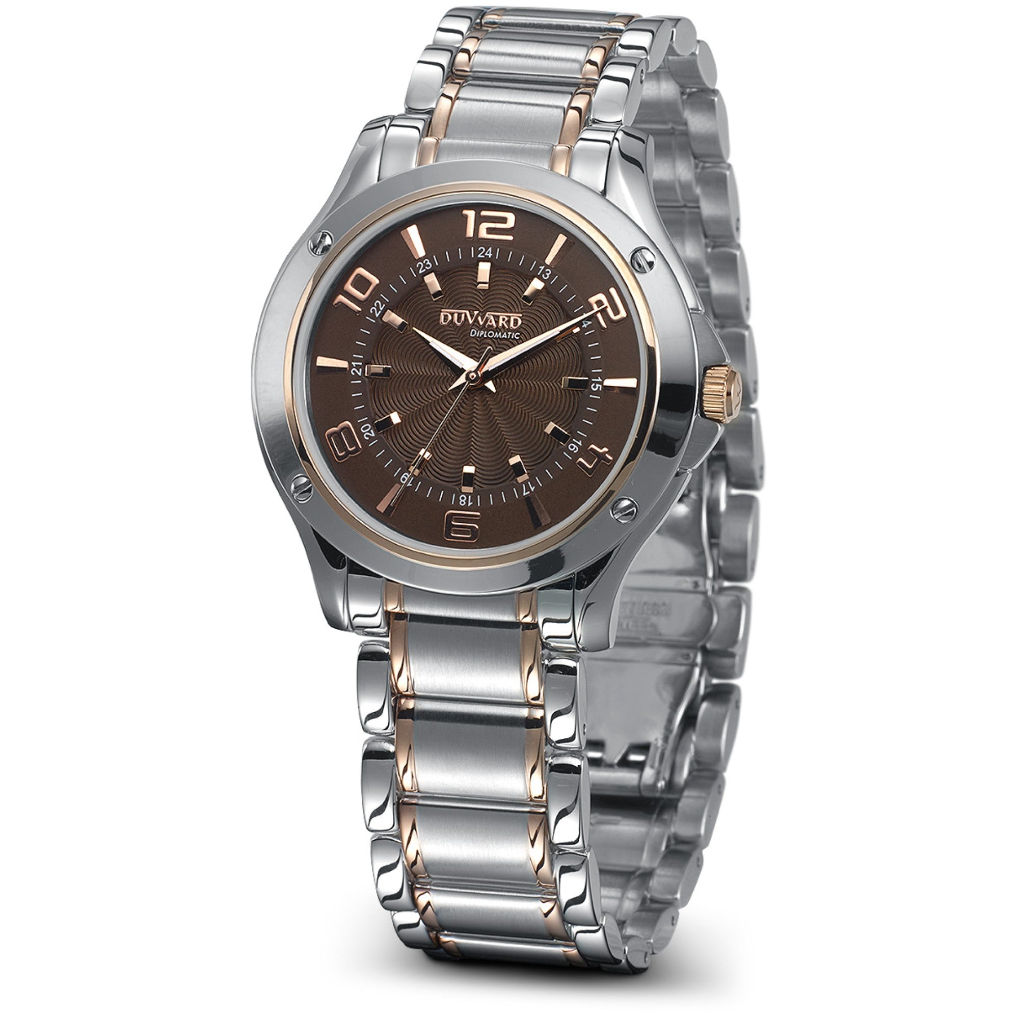 Reloj de Hombre Elegante caja acero esfera marron  3 Atm