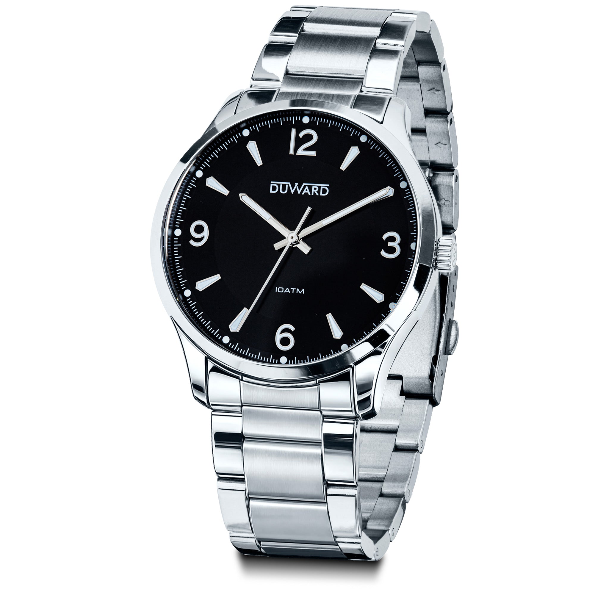 Reloj de caballero caja acero esfera negra brazale te acero