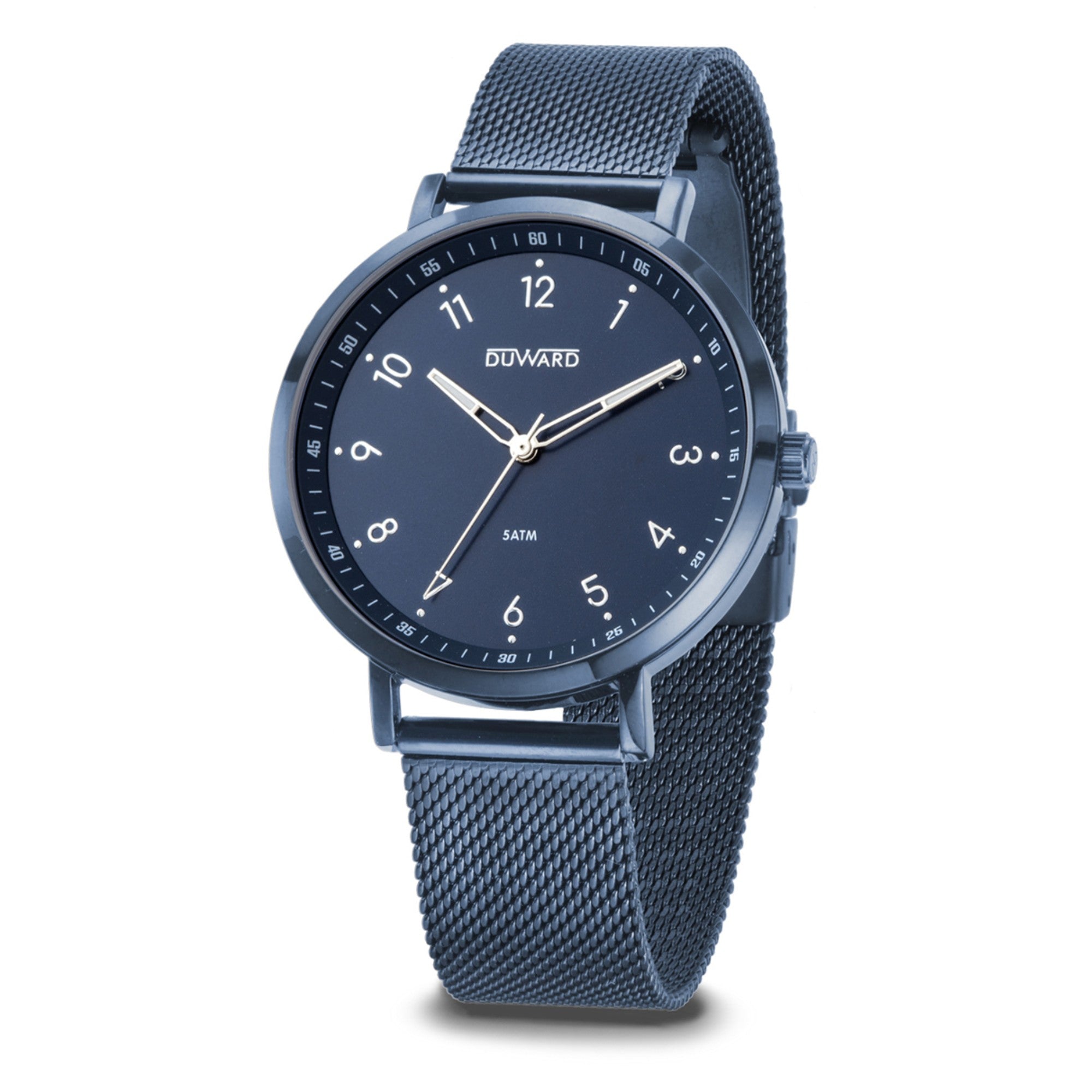 Reloj de Hombre Elegante caja acero esfera azul 5 Atm brazalete azul