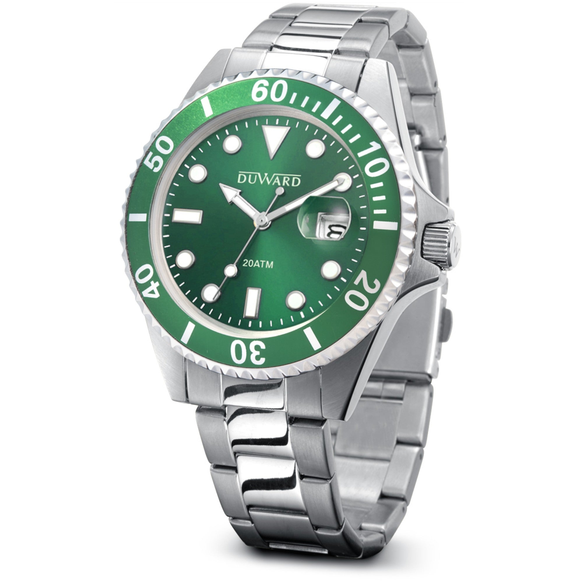 Reloj de acero esfera verde 20 atm