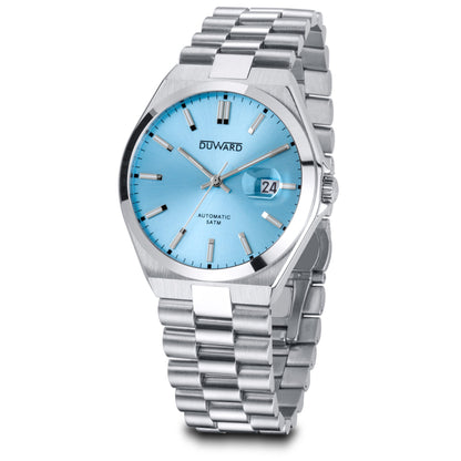 Reloj de acero con cristal mineral acabado zafiro 5 atm y  con movimiento automático
