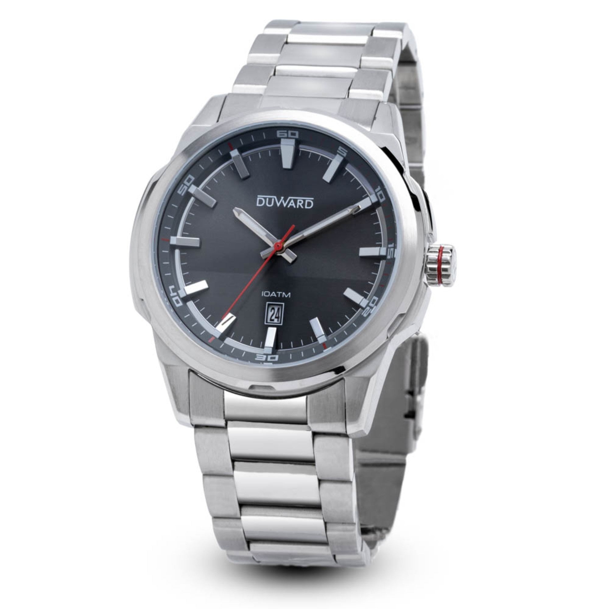 Reloj de Caballero Brazalete Caja acero 3 Agujas esfera gris