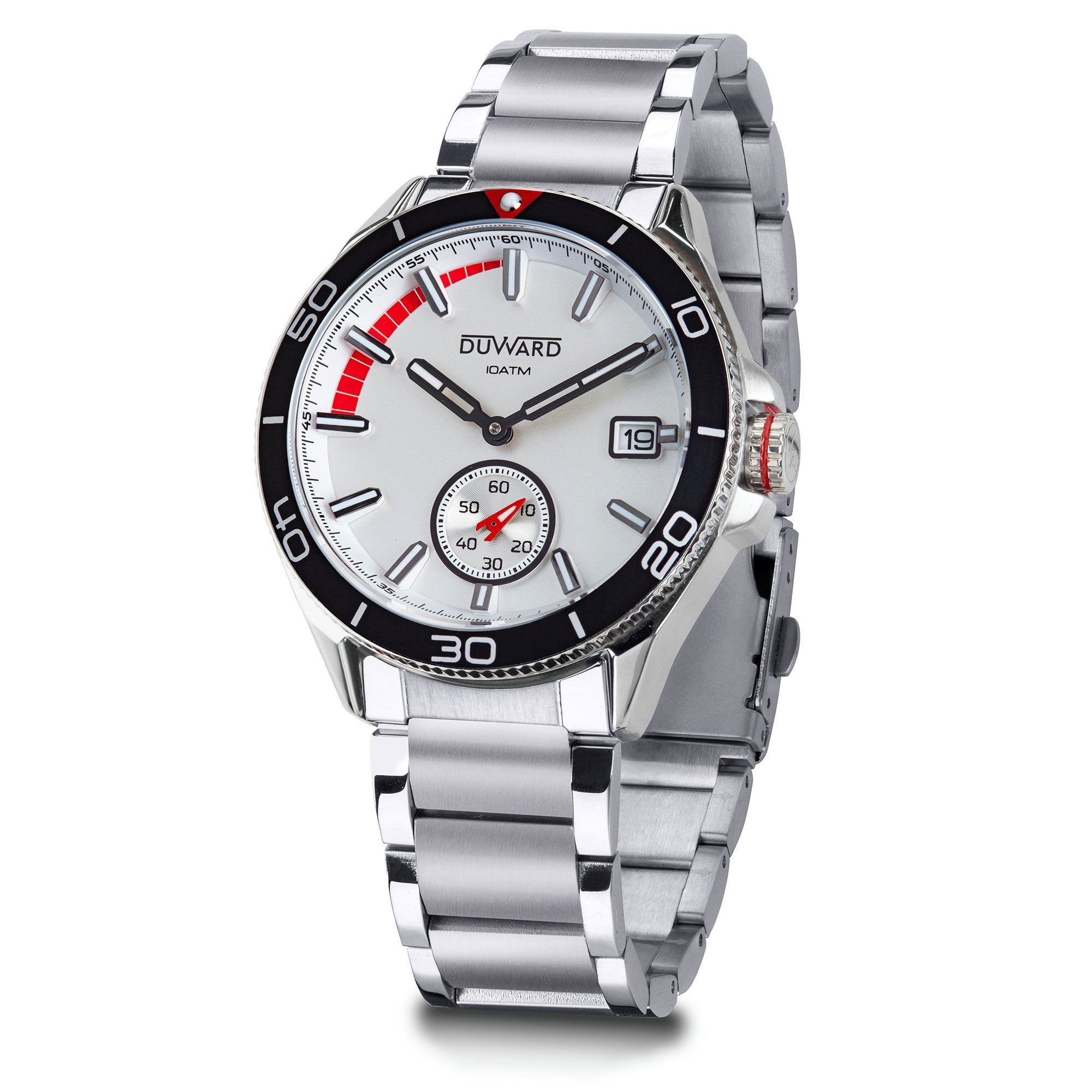 Reloj de hombre acero esfera blanca y roja