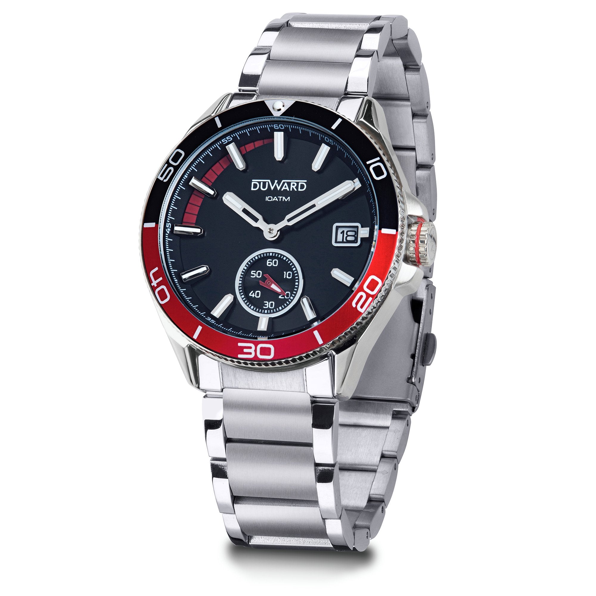 Reloj de hombre acero esfera negra y roja