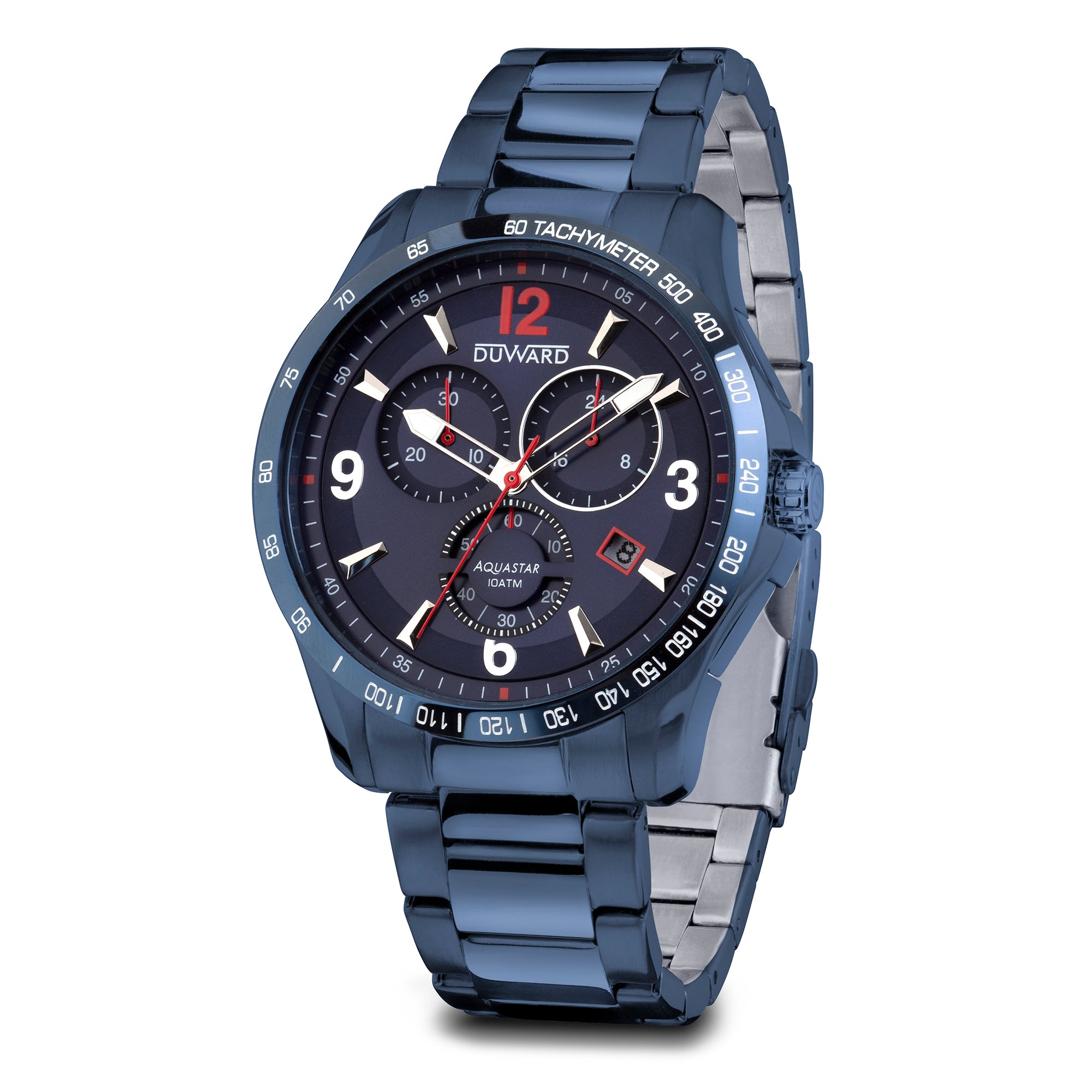 Reloj Hombre Deportivo DUWARD Aquastar Cronógrafo IP azul