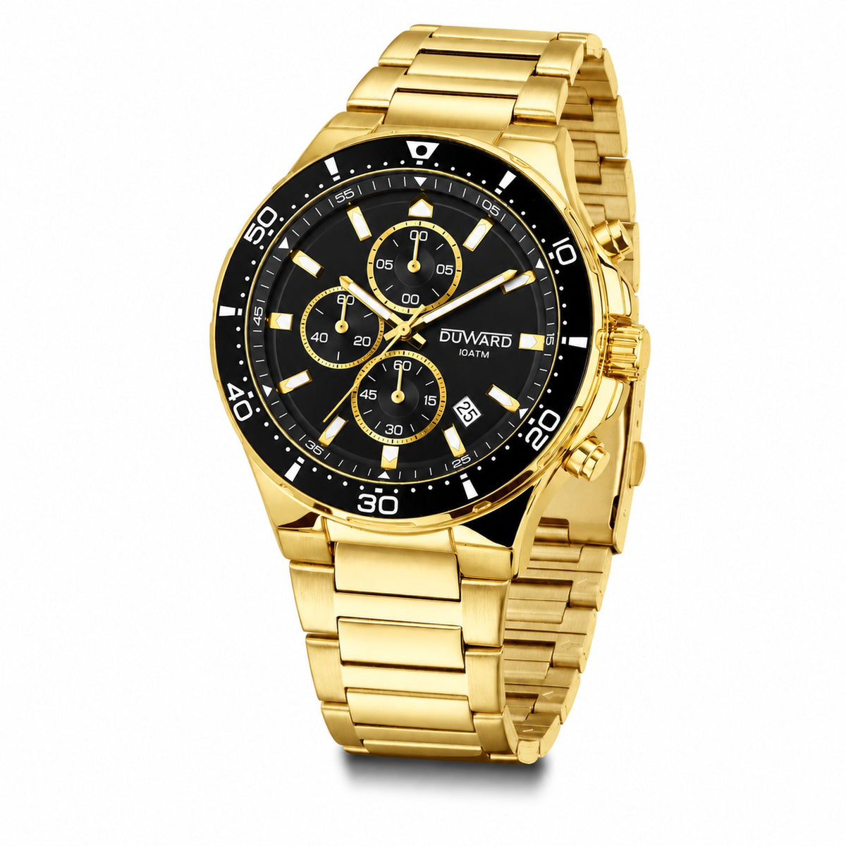 Reloj de Caballero Brazalete de Acero dorado y negro