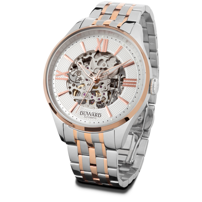 Reloj de hombre con movimiento automático de acero bicolor rosado 5 atm