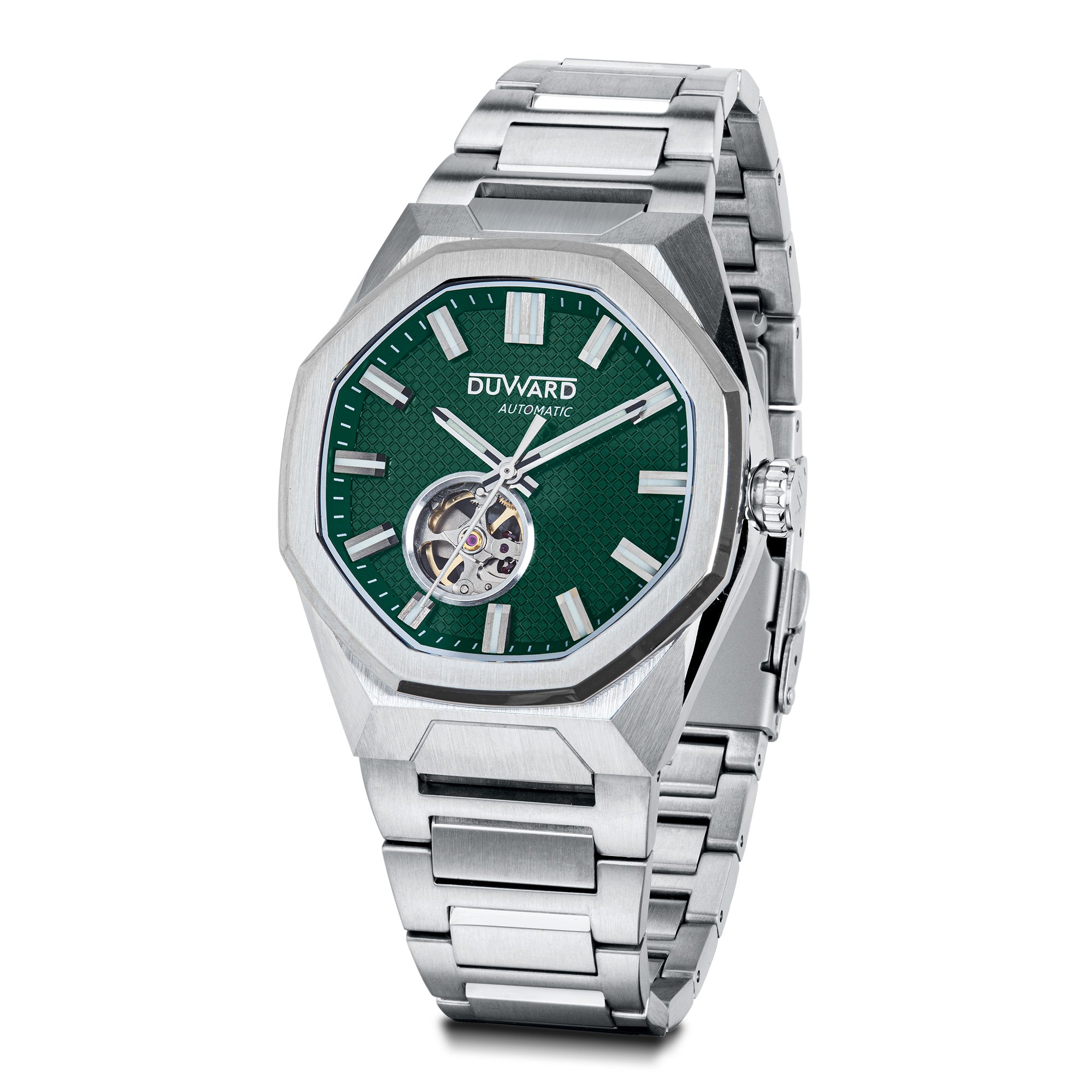Reloj de hombre automatico de acero esfera verde 10 Atm