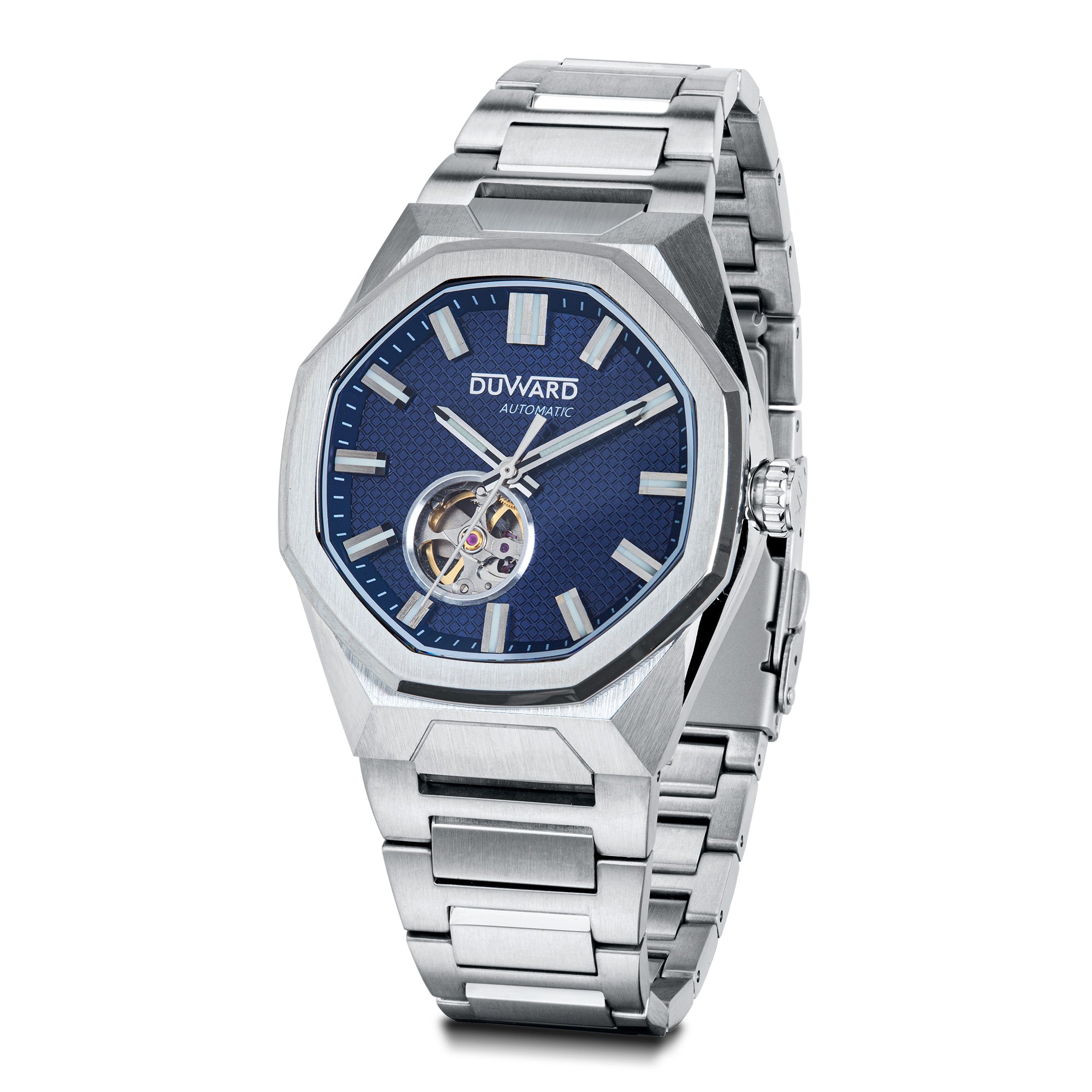 Reloj de hombre automatico de acero esfera azul 10 Atm