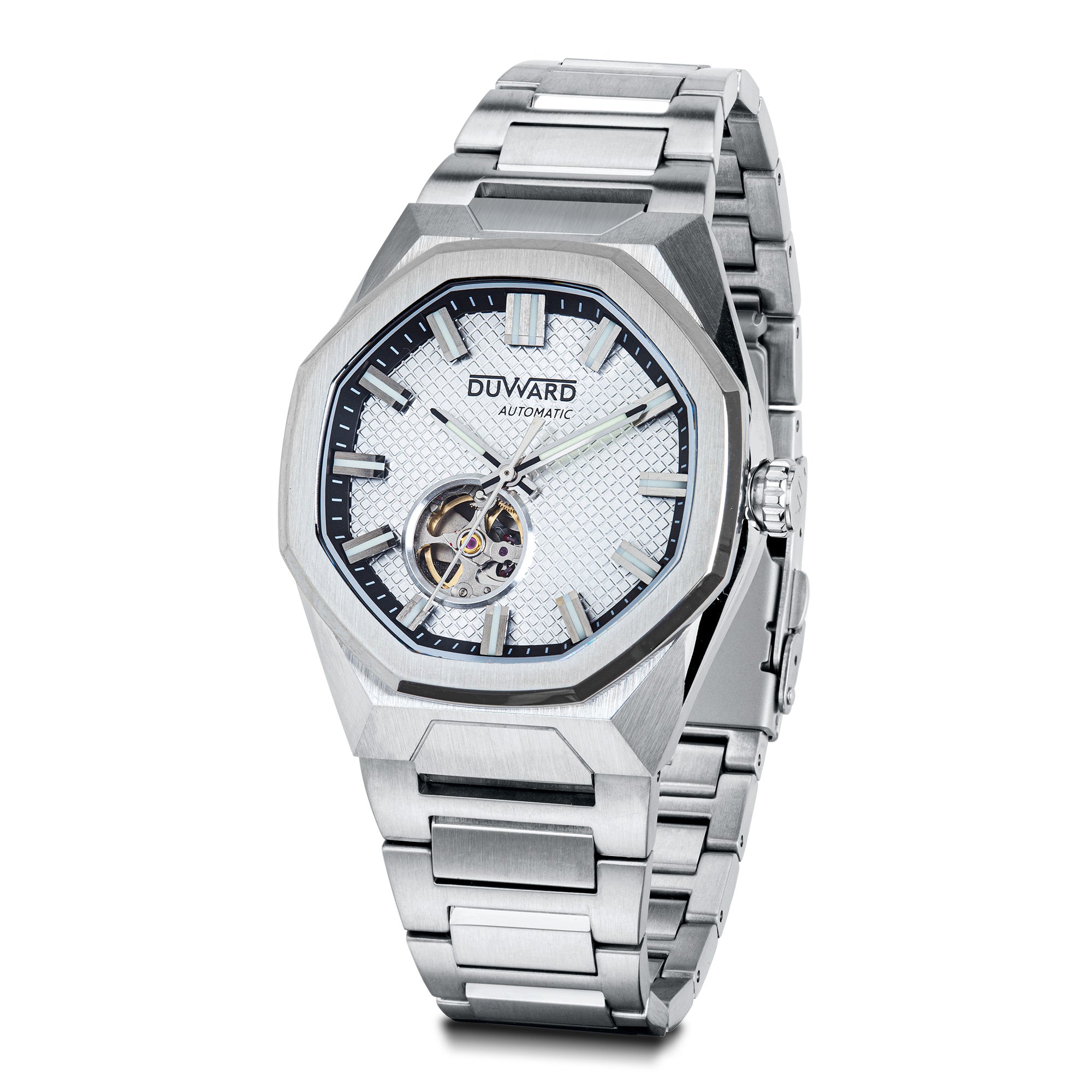 Reloj de hombre automatico de acero esfera plata 10 Atm