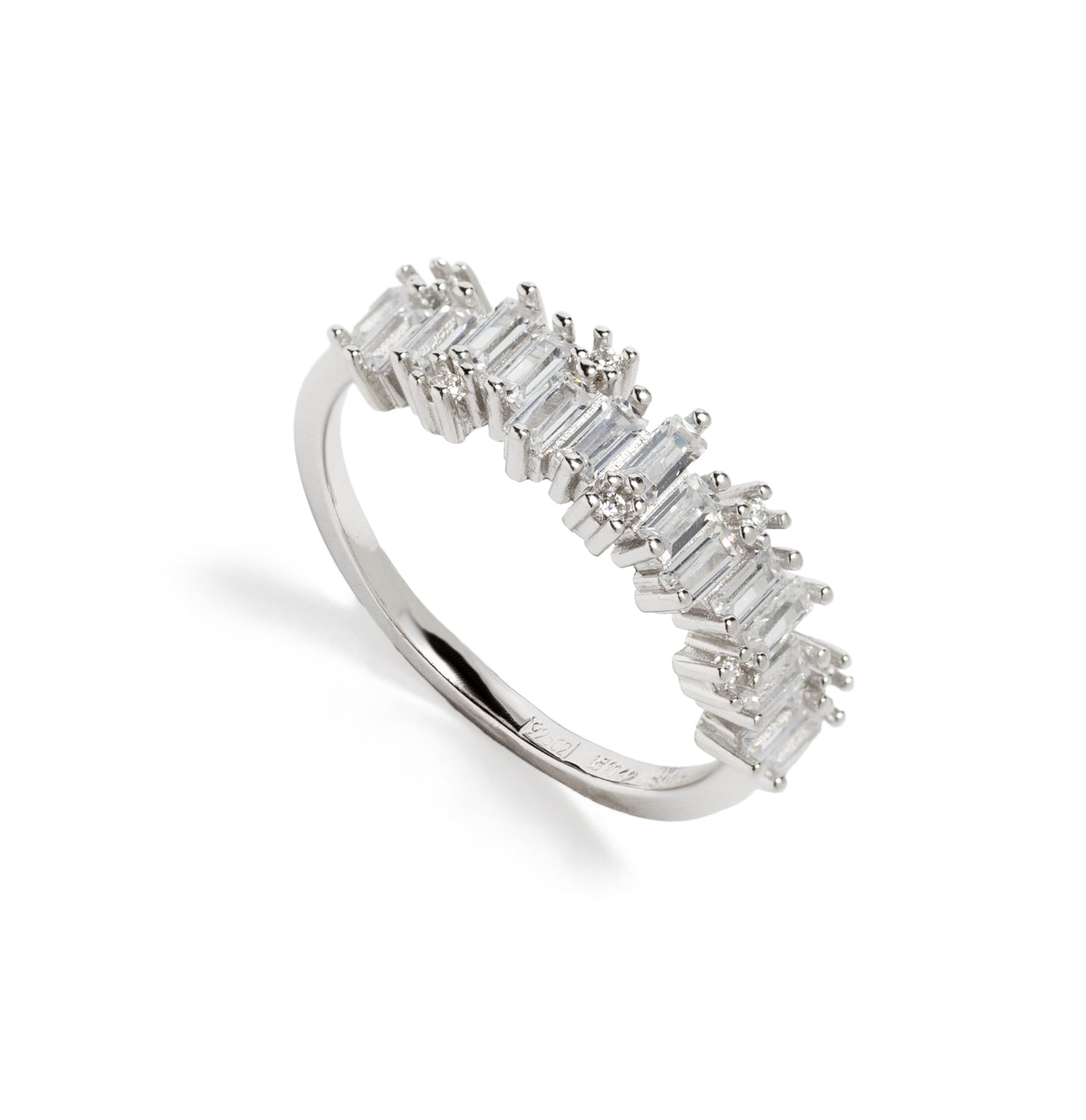 ANILLO DE PLATA 925 BAGUETTE Medida 14