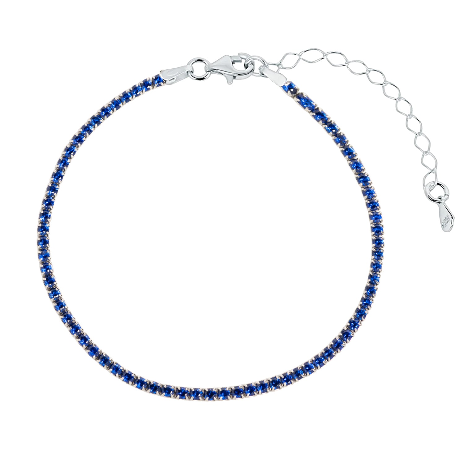 PULSERA RIVIERE DE PLATA RODIADA Azul eléctrico