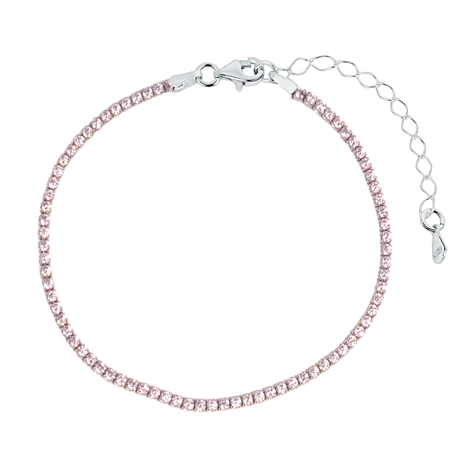 PULSERA DE PLATA MODELO RIVERA RODIADA ROSA CLARA