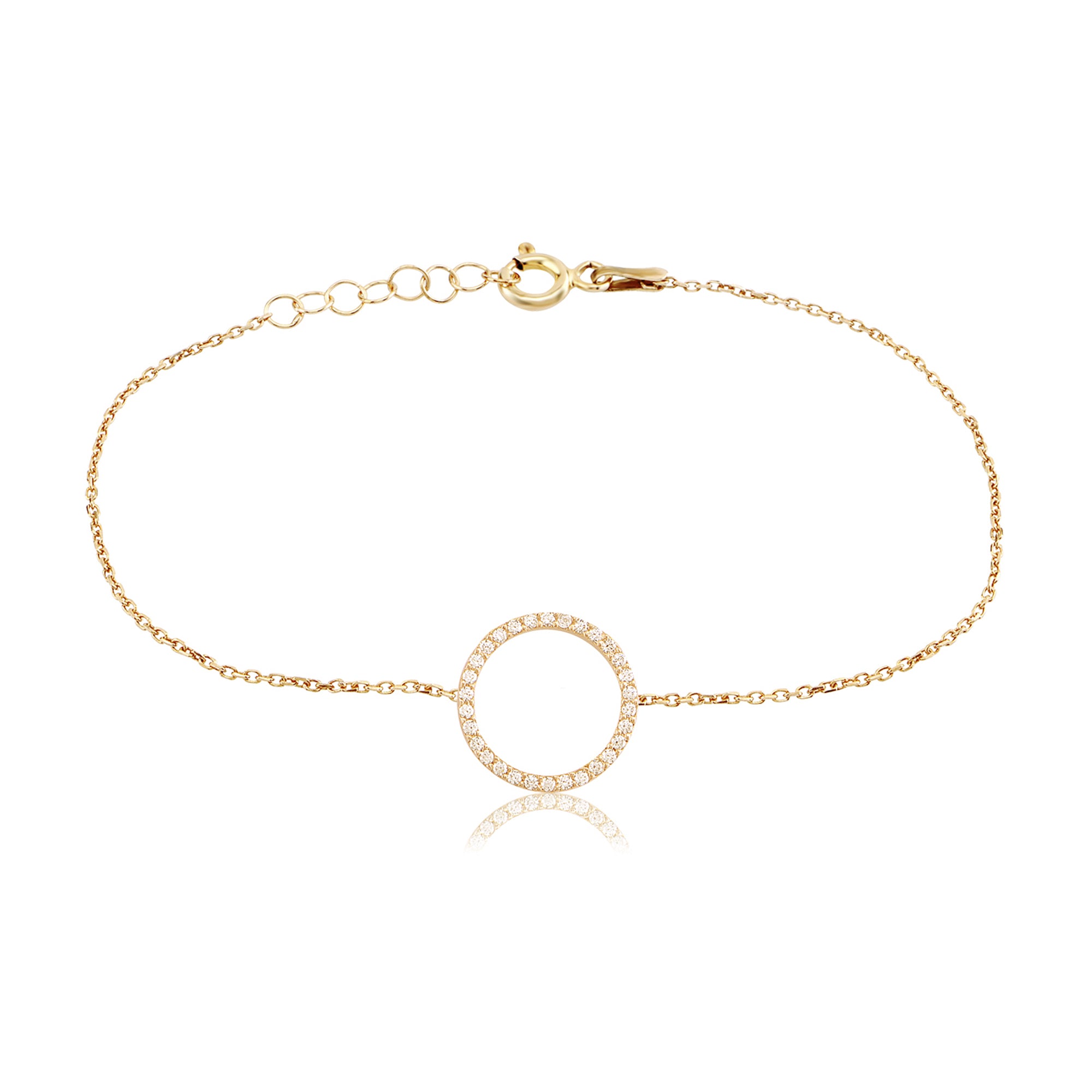 Pulsera 16+3Cm.Plata.1aro.Dorado blanco.