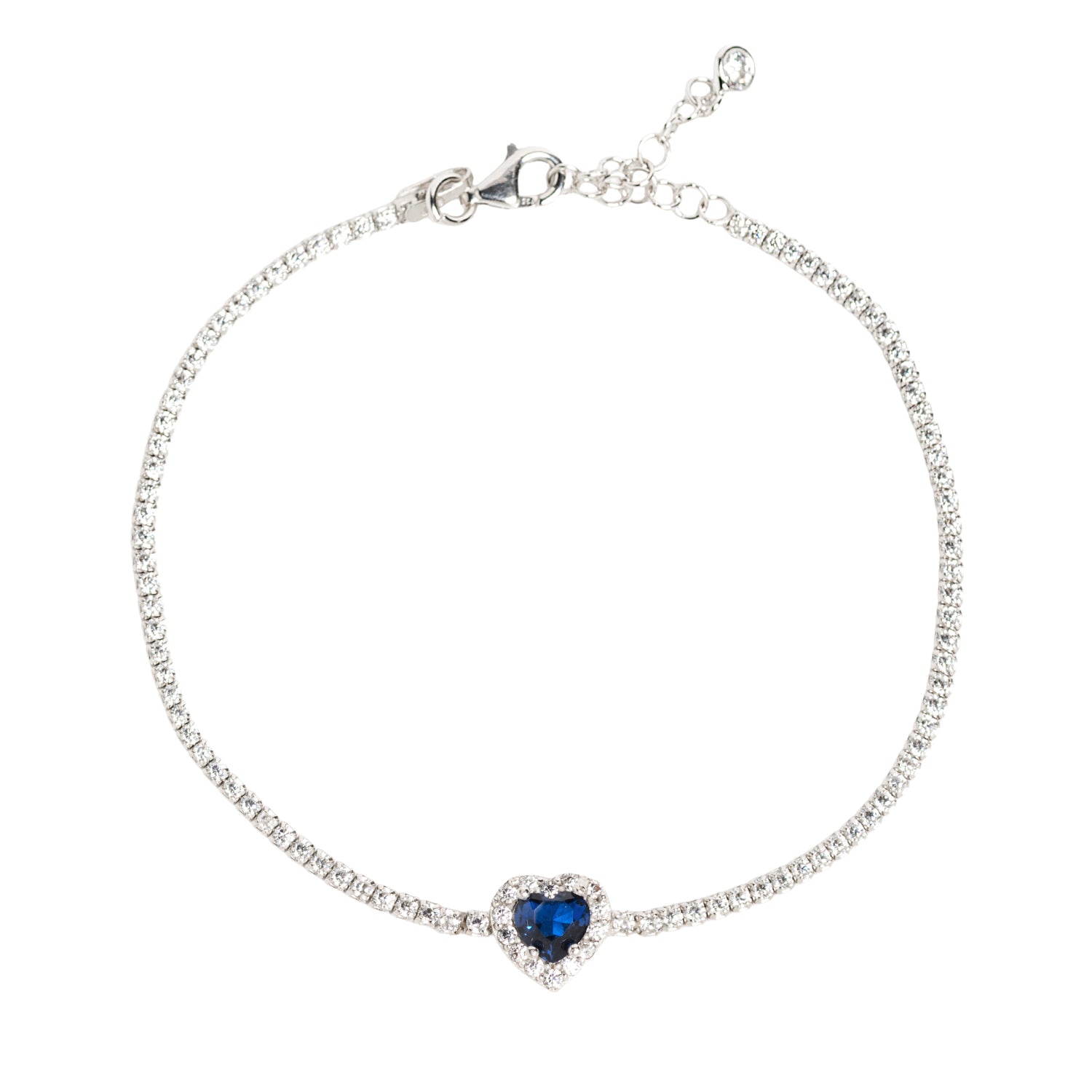 PULSERA RIVIERE PLATA DE LEY 925 RODIADA CORAZON