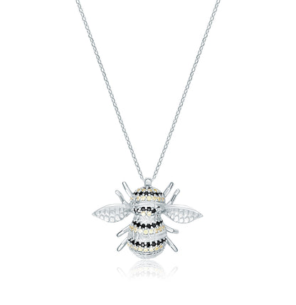 COLLAR DE PLATA RODIADA DISEÑO DE ABEJA