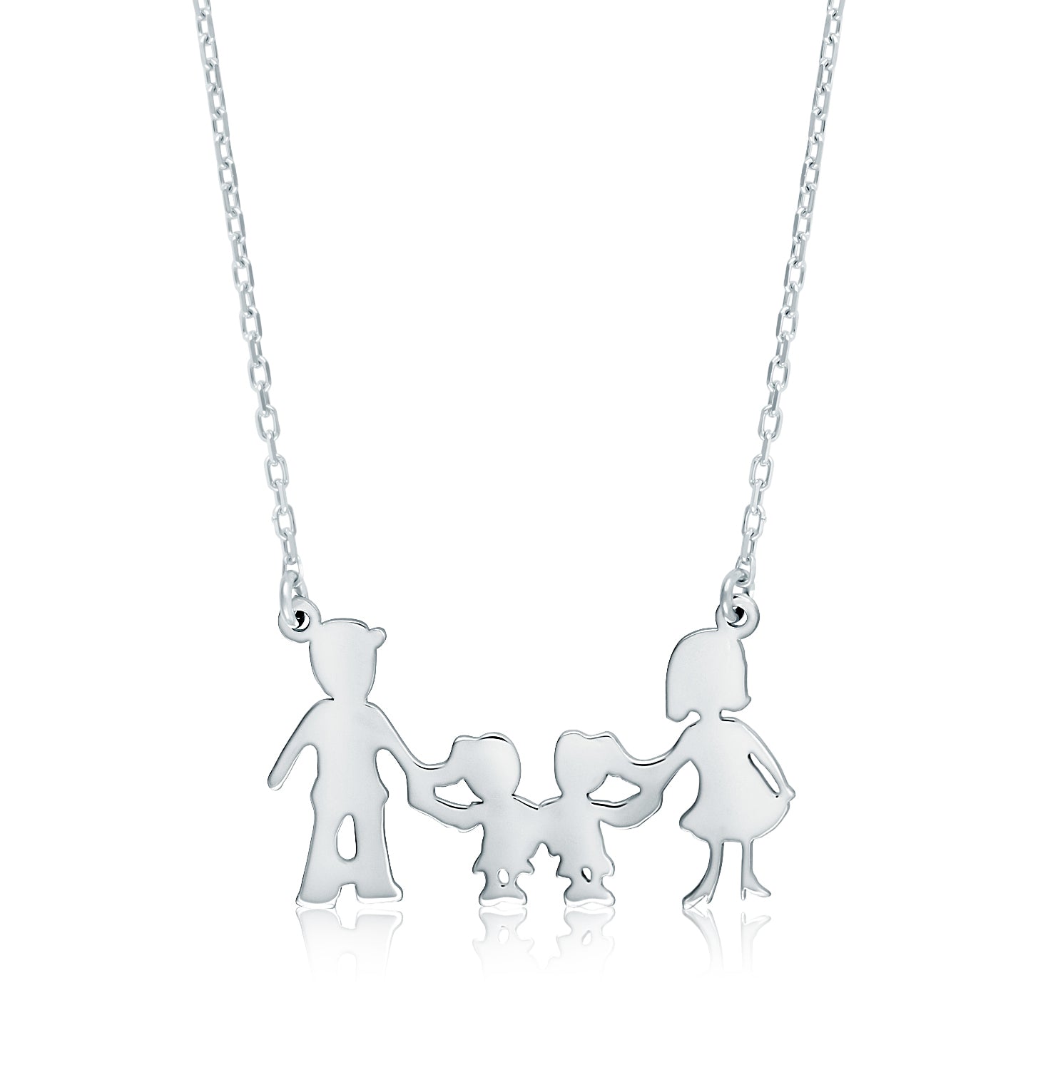 Collar Plata 925 rodiada Familia 40+5Cm