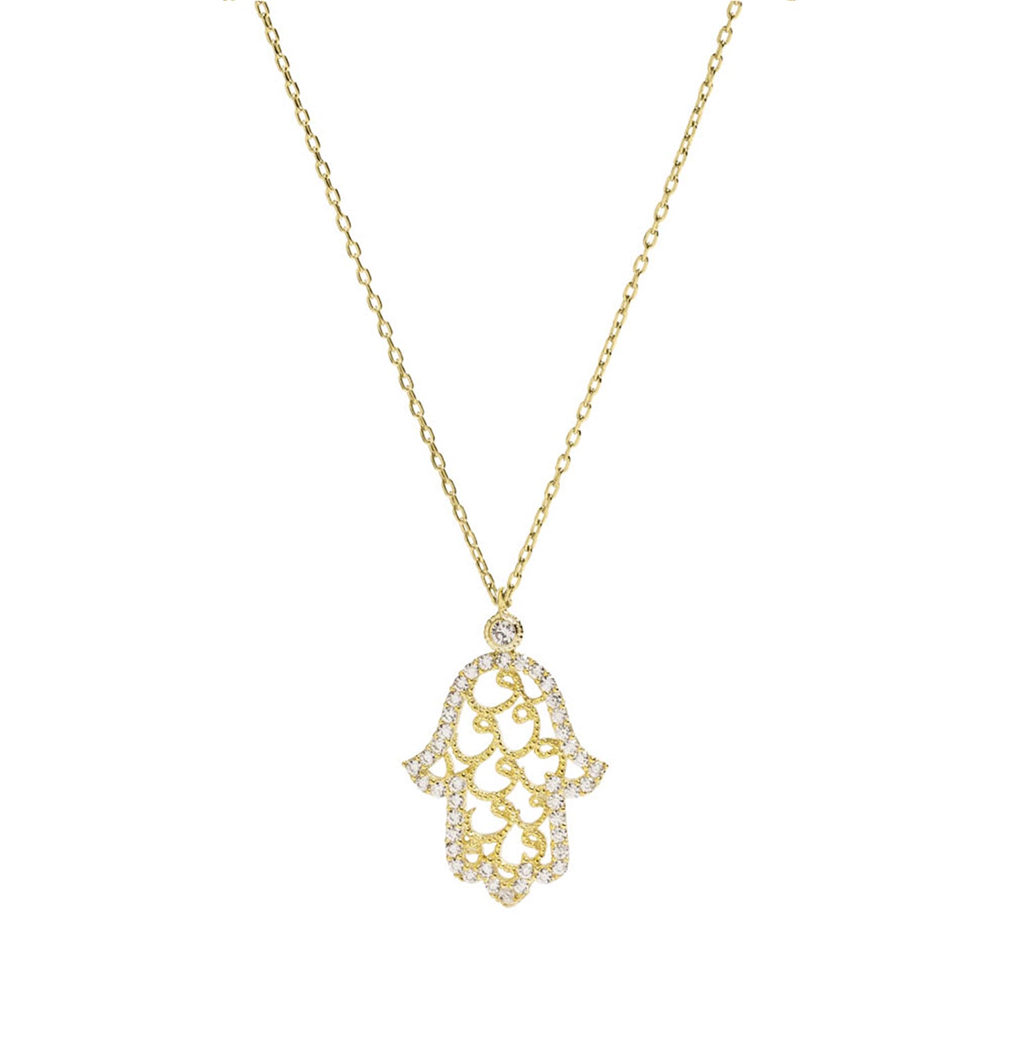 Collar Plata 925 dorada  Fatima/brillantes 40+5C