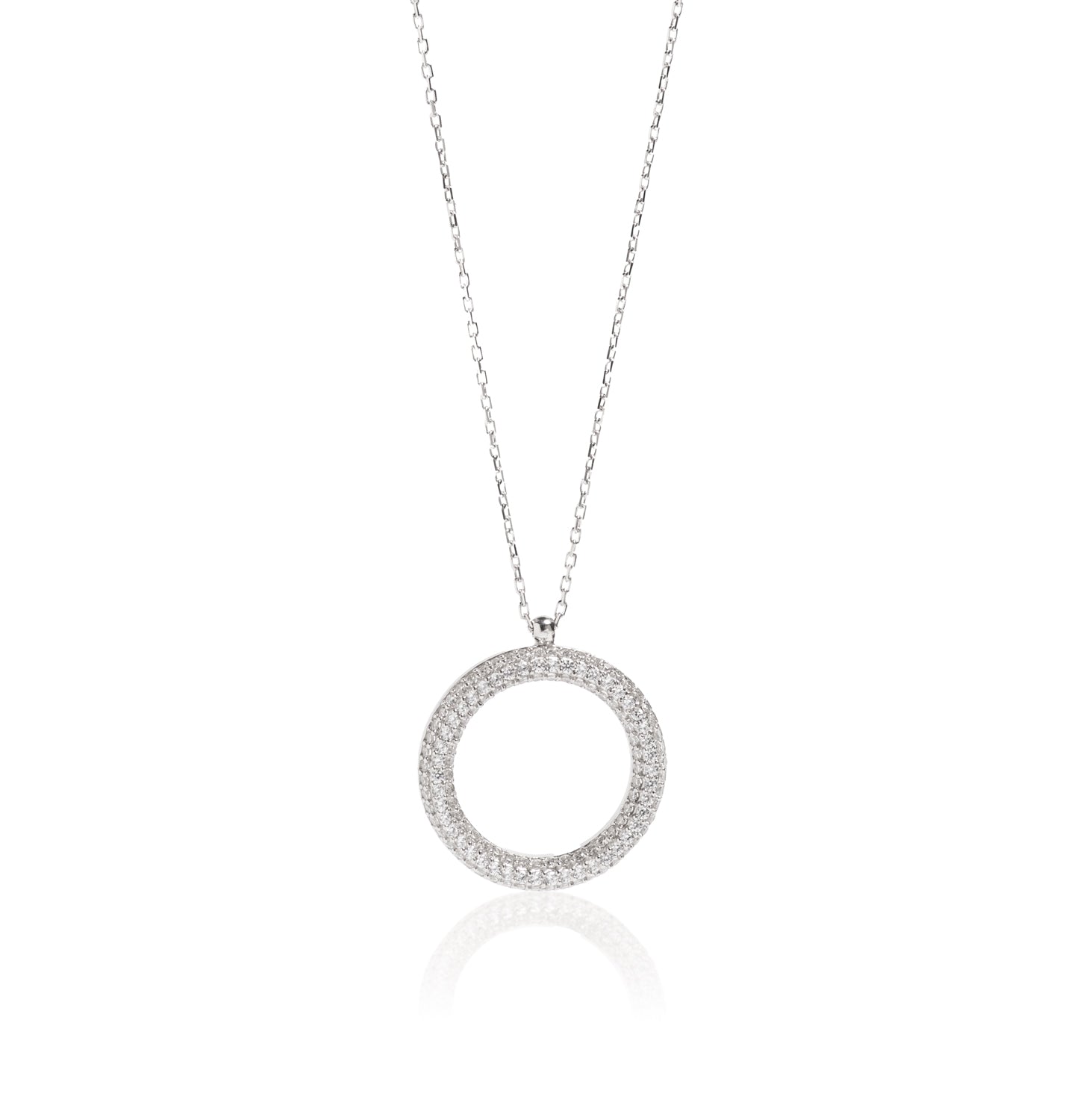 COLLAR PLATA DE LEY 925 RODIADA CIRCULO BRILLANTES