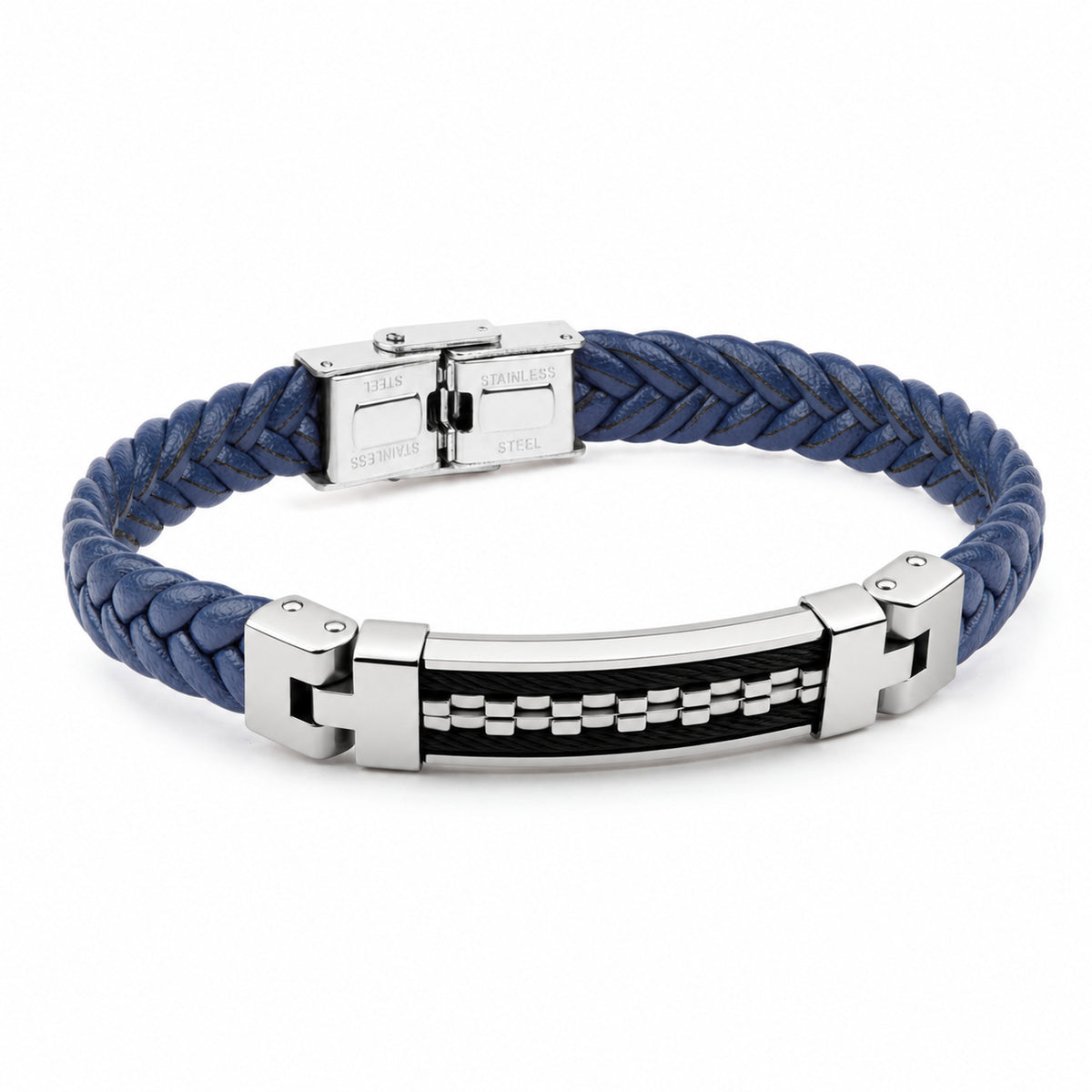 Pulsera Piel y acero azul