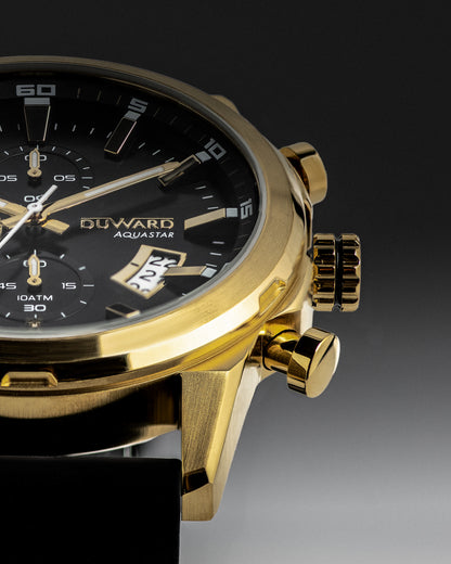 Reloj Hombre DUWARD Aquastar caja de acero dorada